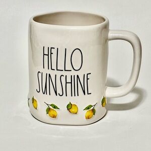 RAE DUNN Hello Sunshine Ceramic Mug with Lemon Design